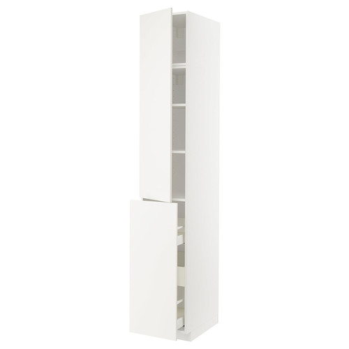 METOD / MAXIMERA Hc w p-o func 3drw/1dr/2shlv, white/Veddinge white, 40x60x240 cm