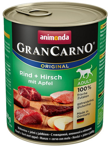 Animonda GranCarno Adult Beef + Deer & Apple Dog Wet Food 800g