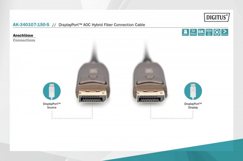 Digitus DisplayPort Cable AK-340107-150-S 15m