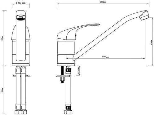 Cooke&Lewis Kitchen Top Lever Tap Huka, white