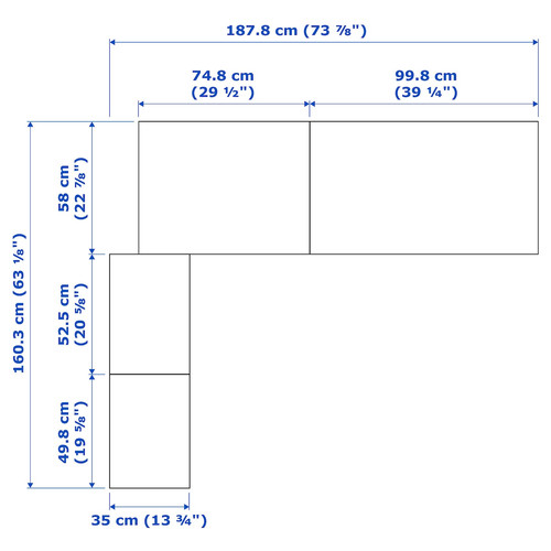 PAX Corner wardrobe, white stained oak effect, 160x188x236 cm