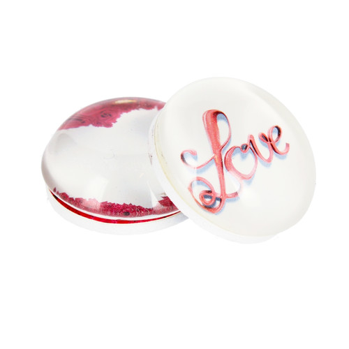 Glass Motiv Magnet 3.5cm 2pcs Heart/Love