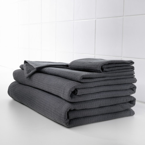 SALVIKEN Bath towel, dark grey, 70x140 cm