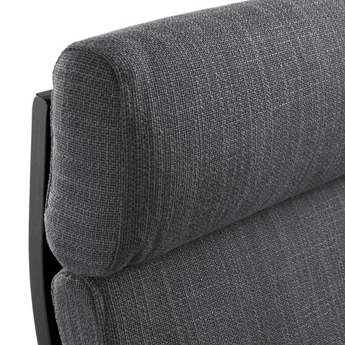 POÄNG Armchair, black-brown, Hillared anthracite