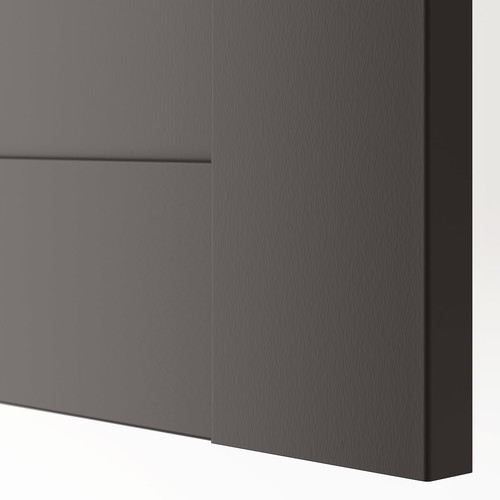 BERGSBO Door with hinges, dark grey, 50x229 cm