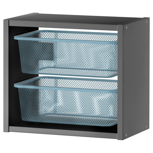 TROFAST Wall storage, grey/grey-blue, 34x21x30 cm