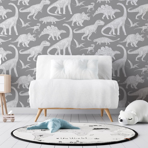Wallpaper - Dino Grey, 1 roll