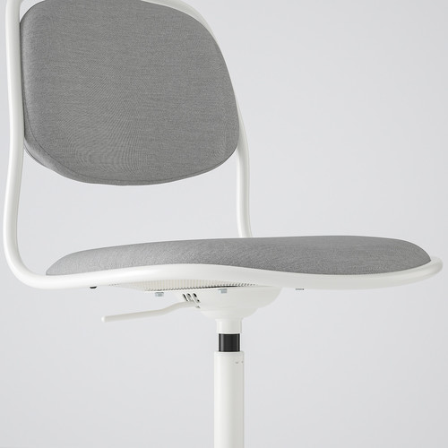 ÖRFJÄLL Swivel chair, white, Vissle light grey