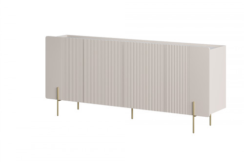 Cabinet Malmi 200 cm, cashmere, crema bianca, gold legs