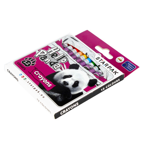 Starpak Wax Crayons 12 Colours Hello Panda