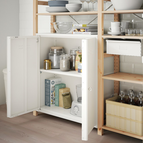 IVAR Cabinet with doors, white, 80x83 cm