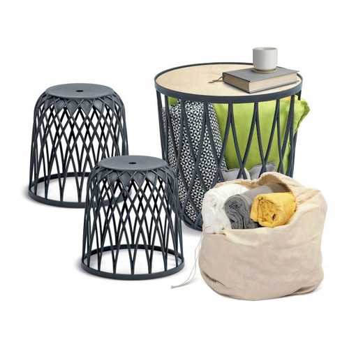 Set of Multifunctional Baskets Uniqubo, anthracite