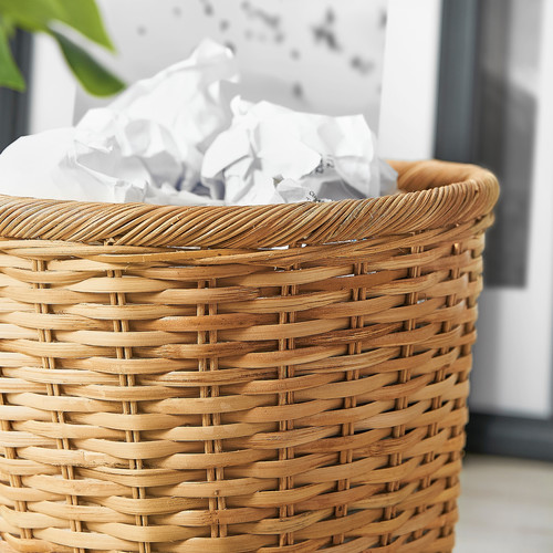 TRUMMIS Wastepaper basket, handmade rattan