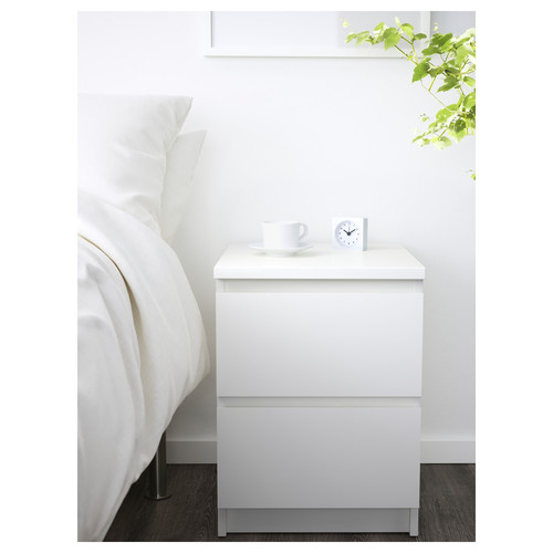 MALM Bedroom furniture, set of 3, white, 180x200 cm