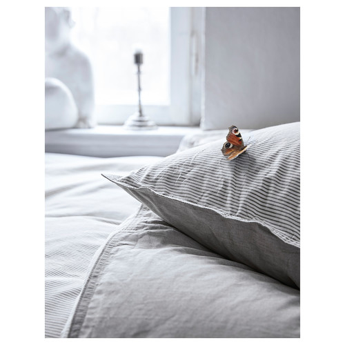 BLÅVINDA Quilt cover and pillowcase, grey, 200x150 cm/50x60 cm