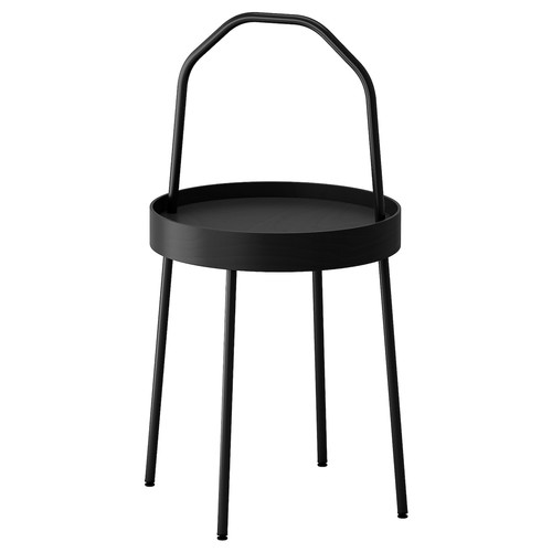 BURVIK Side table, black, 38 cm