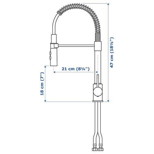 VIMMERN Kitchen mixer tap/handspray, stainless steel colour