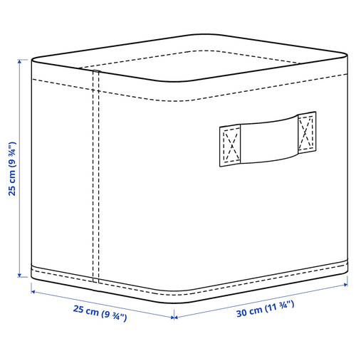 PURRPINGLA Storage basket, textile/beige, 30x25x25 cm