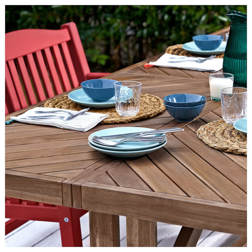 PÄRONHOLMEN Bench with backrest, outdoor, red