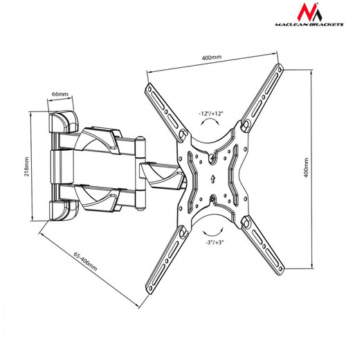 TV Wall Mount 13-50" 30kg MC-743, black