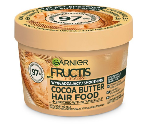 Fructis Hair Food Smoothing Hair Mask Cocoa Butter 97% Natural 400ml