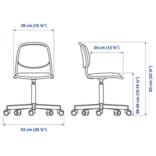 ÖRFJÄLL Children's desk chair, white/Vissle light green