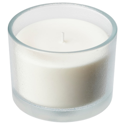 ADLAD Scented candle in glass, Scandinavian Woods/white, 50 hr