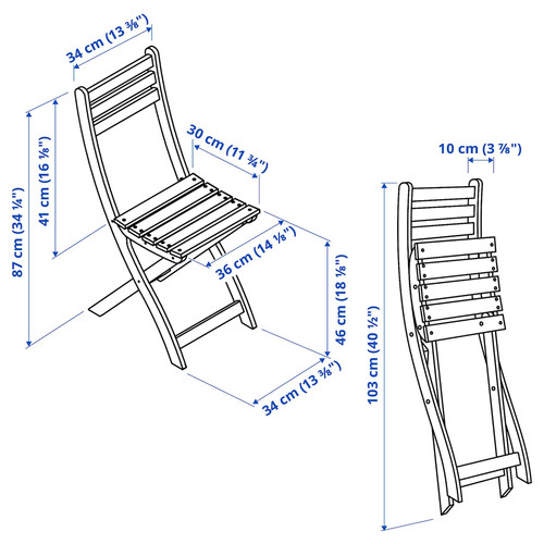 ASKHOLMEN Chair, outdoor, foldable dark brown/Frösön/Duvholmen beige