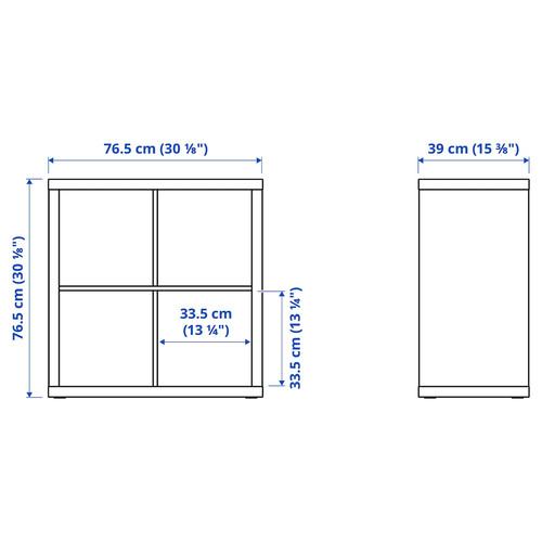 KALLAX Shelving unit, with 4 drawers/with 2 shelf inserts white, 77x77 cm