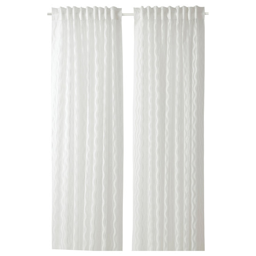 SOTSTÄVMAL Sheer curtains, 1 pair, white, 145x300 cm