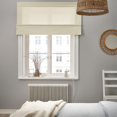 RINGBLOMMA Roman blind, beige, 140x160 cm