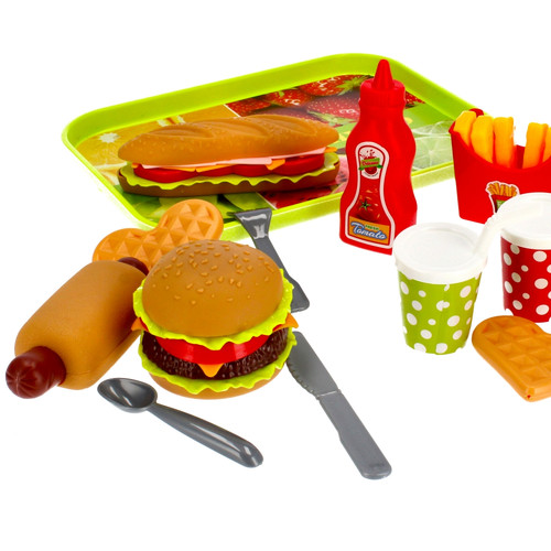 Food Playset with Cutlery & Tray 3+