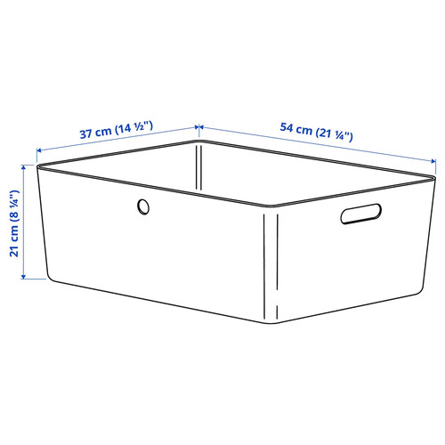 KUGGIS Box, transparent black, 37x54x21 cm