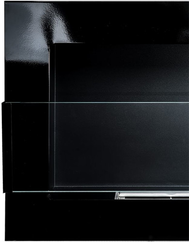 Wall-mounted Biofireplace with Glass 900 x 400 mm, high-gloss black