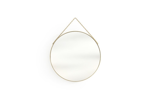 Round Mirror with Metal Frame Nicole 80cm, gold