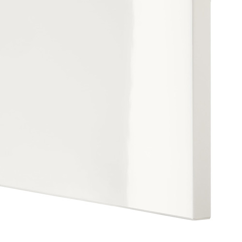 BESTÅ Wall-mounted cabinet combination, white/Selsviken high-gloss/white, 60x22x64 cm