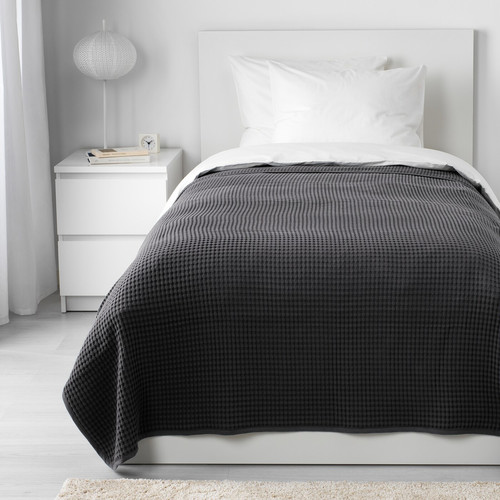 VÅRELD Bedspread, dark gray, 150x250 cm