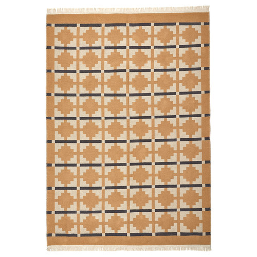 TELEGRAFLINJE Rug, flatwoven, yellow-beige, 170x240 cm