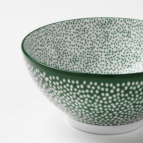 ENTUSIASM Bowl, patterned/green, 12 cm