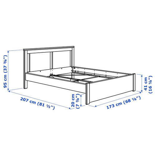 SONGESAND Bed frame, white, Luröy, 160x200 cm