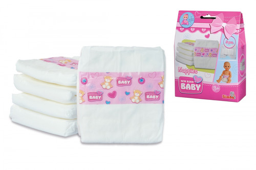 New Born Baby Doll Nappies 5pcs 3+