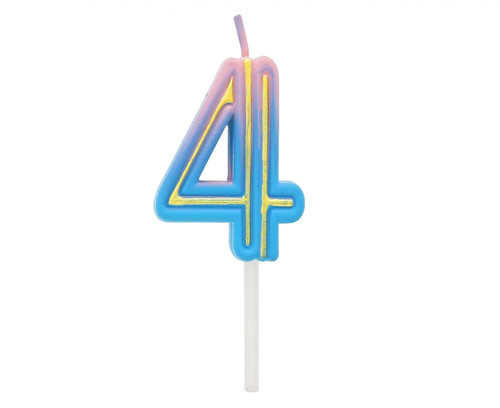 Birthday Candle 4 Neon 4cm