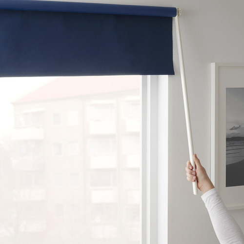 FRIDANS Block-out roller blind, blue, 160x195 cm