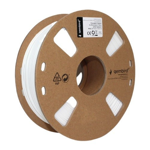 Gembird 3D Printer Filament PLA/1.75 mm/1kg/white