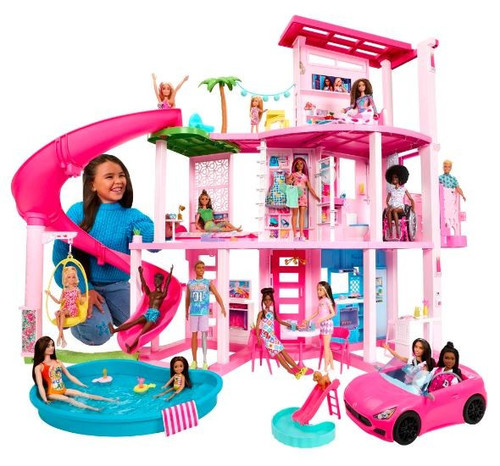 Barbie Dreamhouse, 75+ Pieces, Pool Party Doll House 3+