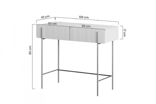 Dressing Table Malmi 100 cm, cashmere, crema bianca, black legs