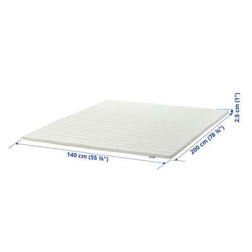 NOPAKTE Mattress pad, white, 140x200 cm