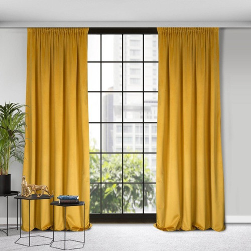 Curtain Rosa 135 x 300 cm, mustard yellow