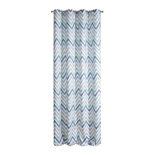 Curtain Nastia 140 x 250 cm, white/blue