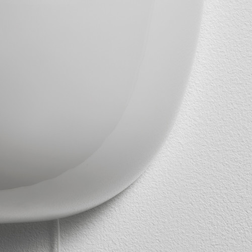 KALLBLIXT Wall lamp, wired-in installation, white glass, 21.5x11x27 cm